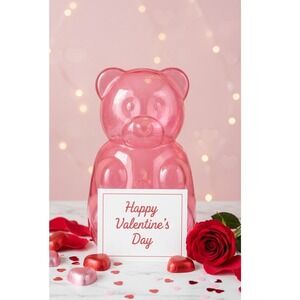 New Way To Celebrate Valentine's Day Pink Gummy Bear Container